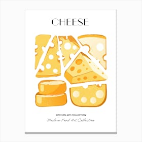 Cheese Print Kitchen Art Kitchen Poster Food Art Mid Century Modern Canvas Print