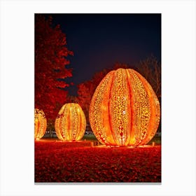 A Visual Representation Of An Autumn Themed Generative Light Decoration Celebrating Thanksgiving I (6) Canvas Print