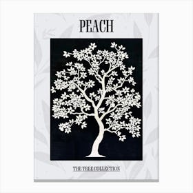 Peach Tree Simple Geometric Nature Stencil 11 Poster Canvas Print