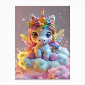 Unicorn On Cloud 1 Canvas Print