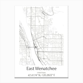 East Wenatchee,United States Minimalist Map Canvas Print