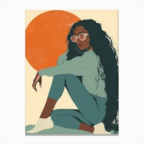 Black Girl With Sunglasses 2 Canvas Print