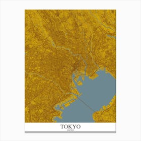 Tokyo Yellow Blue Canvas Print