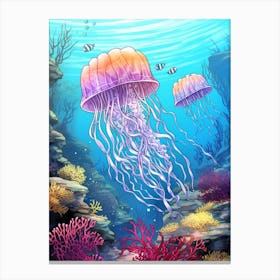 Irukandji Jellyfish Cartoon 2 Canvas Print