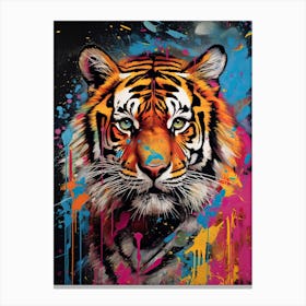 Tiger Art In Graffiti Art Style 3 Canvas Print