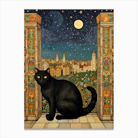 Cat In The Moonlight 3 Canvas Print