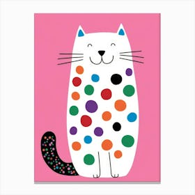 Polka Dot Cat 1 Canvas Print