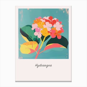 Hydrangea Square Flower Illustration Poster Canvas Print