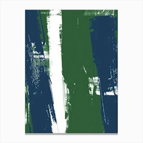 Green And White Abstract Painting Canvas Print