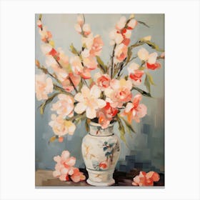Snapdragon Flower And Peaches Still Life Painting 3 Dreamy Canvas Print