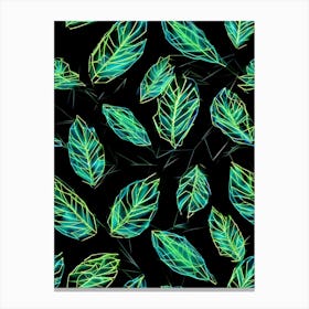 Futuristic Foliage Design A Pattern Canvas Print