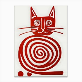 Cat In A Spiral Canvas Print