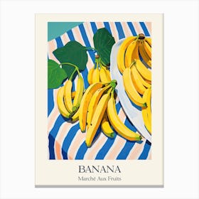 Marche Aux Fruits Bananas Fruit Summer Illustration 3 Canvas Print