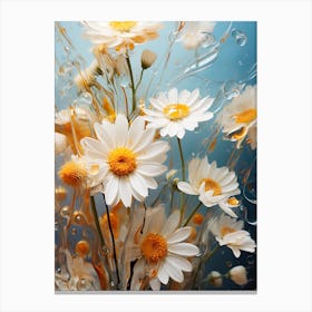 Daisies In Water Canvas Print