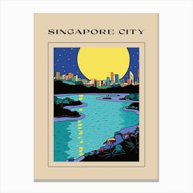 Minimal Design Style Of Singapore City, Singapore 4 Poster Canvas Print