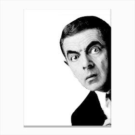 Rowan Atkinson Mr. Bean in Line Illustration Canvas Print