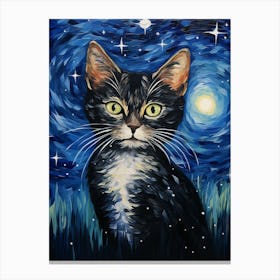 Starry Night Cat 1 Canvas Print