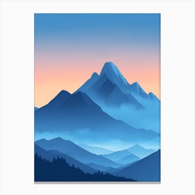 Misty Mountains Vertical Composition In Blue Tone 63 Canvas Print