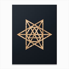 Abstract Geometric Gold Glyph on Dark Teal n.0332 Canvas Print