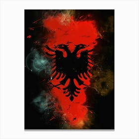 Flag Of Albania Country Canvas Print