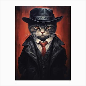 Gangster Cat Manx 2 Canvas Print