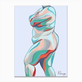 Body Positive Babe With Blue Background Canvas Print