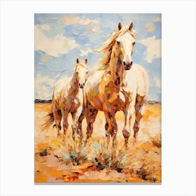 Horses Painting In Pilbara Western, Australia 2 Canvas Print