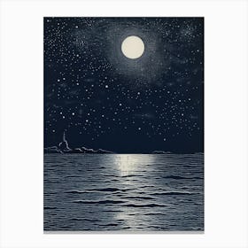 Moonlight Over The Ocean 5 Canvas Print