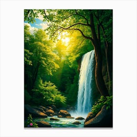 Waterfall In The Forest 14 Canvas Print