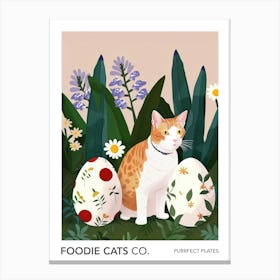 Foodie Cats Co Cat And Easter Eggs 4 Canvas Print