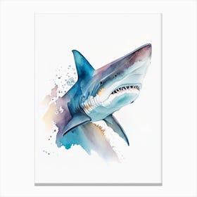 Australian Sawtail Shark 2 Watercolour Canvas Print