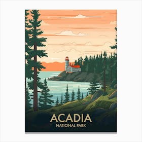 Acadia National Park Vintage Travel Poster 3 Canvas Print