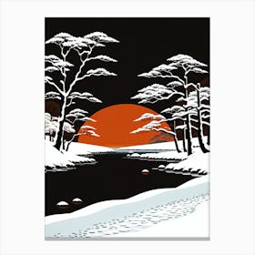 Snow Winter Nature Landscape Frost Art Canvas Print