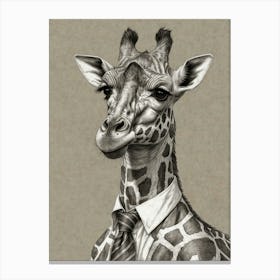 Giraffe In Business Suit Canvas Print