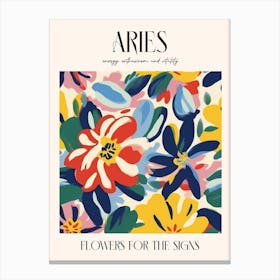 Flowers For The Signs Aries 1 Zodiac Sign Canvas Print
