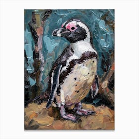 African Penguin Stewart Island Ulva Island Oil Painting 3 Canvas Print