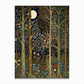 William Morris Woods At Night 1 Canvas Print