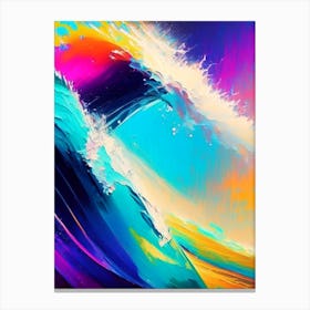 Surfing On Wave At Sea Waterscape Waterscape Bright Abstract 1 Canvas Print