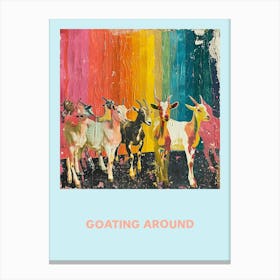 Goating Around Rainbow Goat Poster 2 Canvas Print
