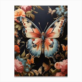 Maximalist Animal Painting Butterfly Art Print 1 Canvas Print