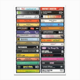 Greatest Female Musicians - Cassette Print Poster Canvas Print