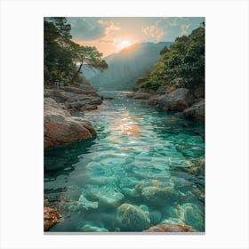 Sunset At The Lake Canvas Print