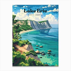 Lake Erie New York Digital Travel Art Canvas Print