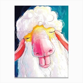 Sheep With A Tongue Out Canvas Print