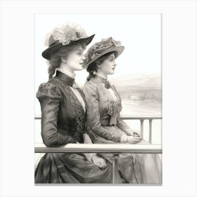 Titanic Ladies Black And White 4 Canvas Print