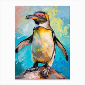 Galapagos Penguin Phillip Island The Penguin Parade Colour Block Painting 1 Canvas Print