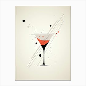 Mid Century Modern Aviation Floral Infusion Cocktail 4 Canvas Print