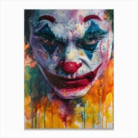 Joker Portrait Watercolor Canvas Print