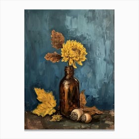 Chrysanthemum In A Bottle Canvas Print