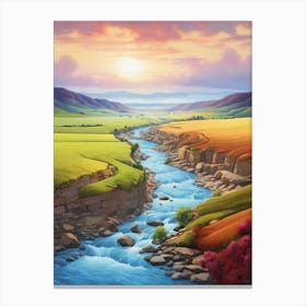 Landscape With River Canvas Print